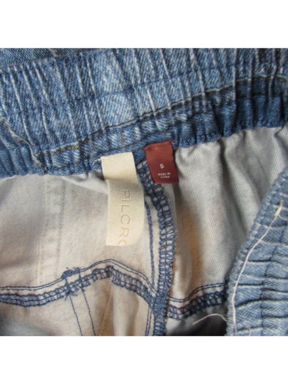 EUC Anthropologie Pilcro low rise wide leg Patchwork Pant Baggy womens Small S - Picture 5 of 8
